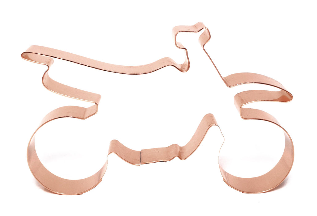 Copper Dirt Bike Cookie Cutter, Sports Cookie Cutter, 5.25 x 3.5 inches, Made in USA