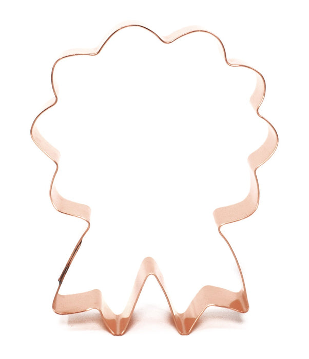 Copper Blue Ribbon Cookie Cutter, Award Cookie Cutter, 4 x 3 inches, Made in USA