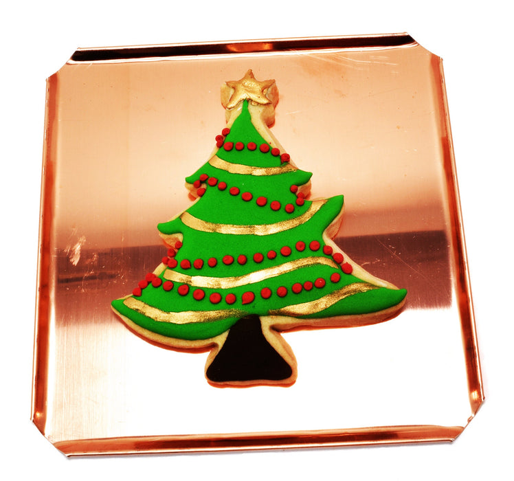 4 inch Copper Christmas Tree w/ Star Cookie Cutter, Christmas Cookie Cutter, Made in USA