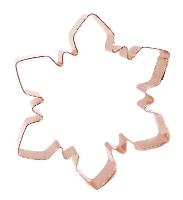 Copper Snowflake Cookie Cutter - Christmas Design (4 x 3.5 inches) - Made in USA