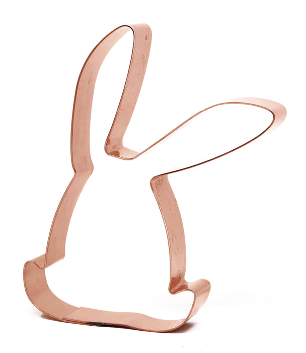 Solid Copper Sitting Bunny Cookie Cutter – Handmade USA Animal Baking Tool (4 x 2.75 inches)
