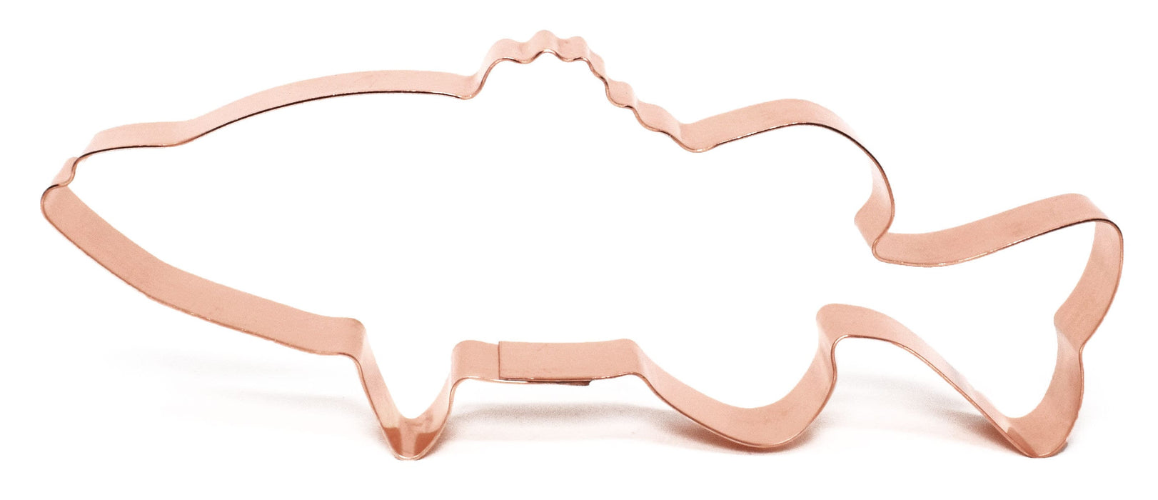 Copper Large Mouth Bass Cookie Cutter – Fish Silhouette (6.75 x 2.5 inches)