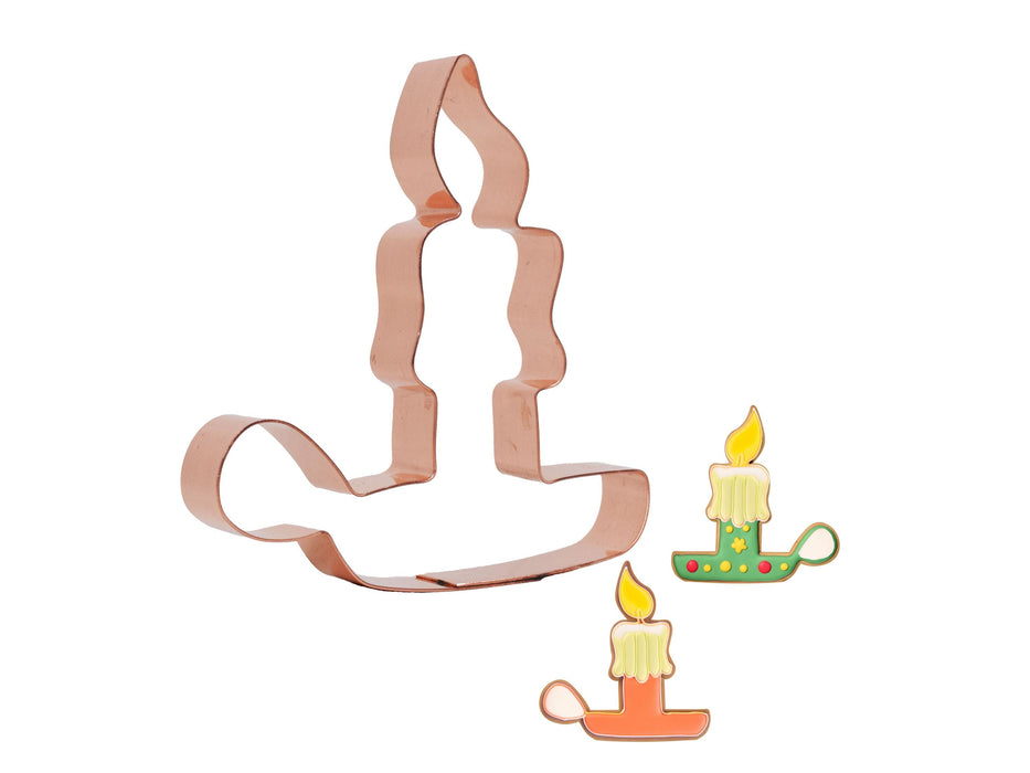 Copper Candlestick Cookie Cutter - Christmas Cookie Cutter, 4 x 3.75 Inches, Made in USA