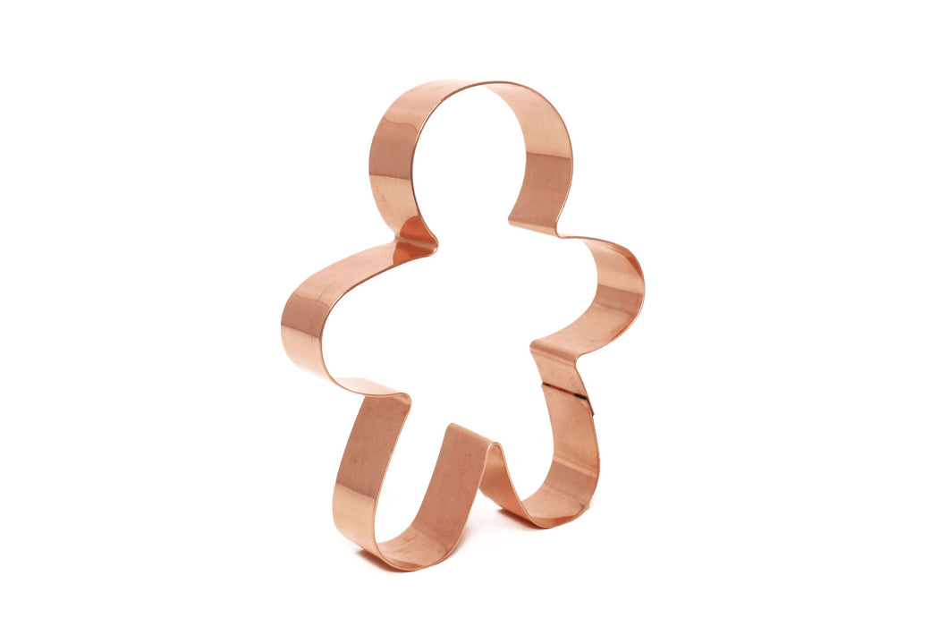 Copper Gingerbread Boy Cookie Cutter - Christmas Cookie Cutter, 4.5 x 3.75 Inches, Made in USA