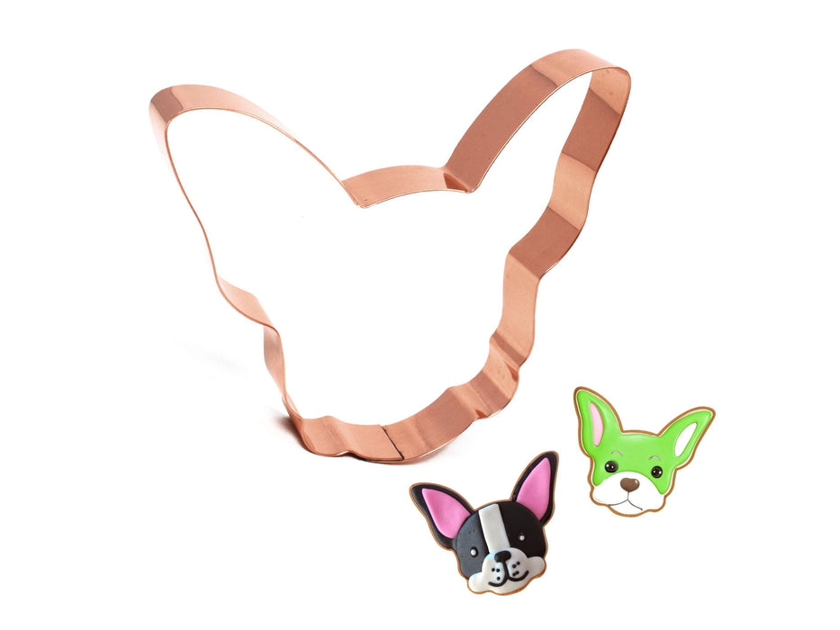 Copper French Bulldog Face Cookie Cutter, Dog Cookie Cutter, Made in USA