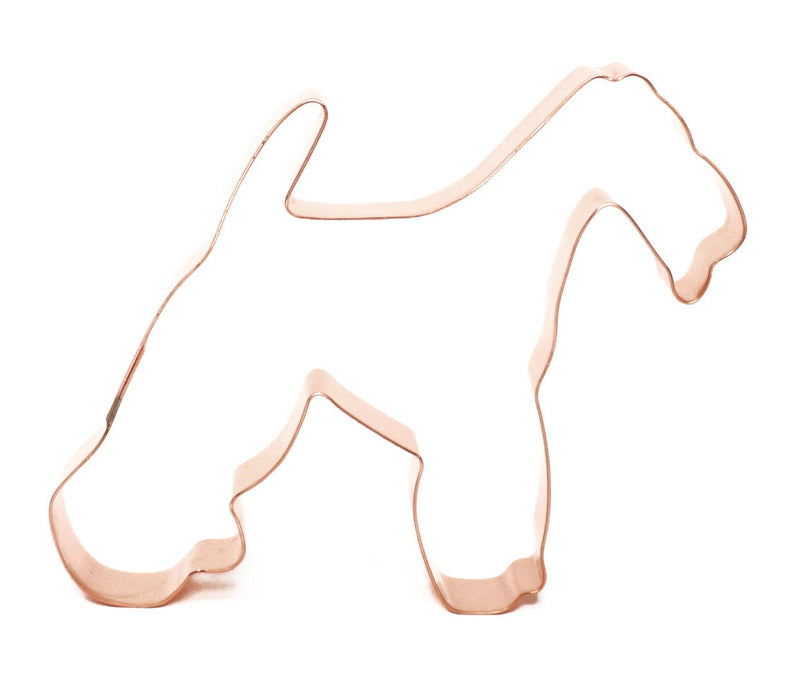 Copper Wire Fox Terrier Dog Cookie Cutter, 4.75 x 3.75 inches, Made in USA