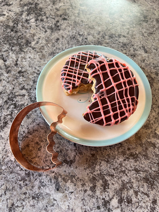 Copper Cookie with Bite Cookie Cutter - (3 x 2.5 inches) - Made in USA