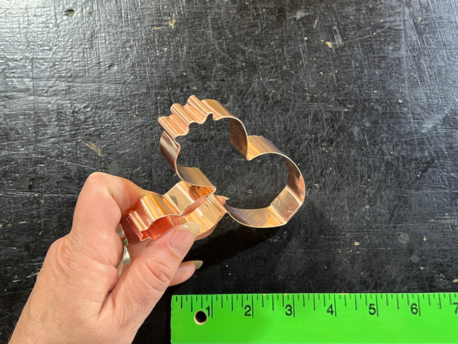 Copper Prickly Pear Cookie Cutter, 3.75 x 3.25 inches, Made in USA