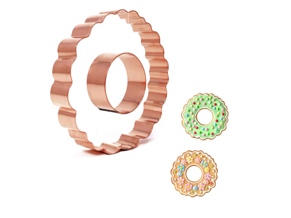 Copper Holiday Wreath Cookie Cutter - Christmas Design (3.75 inches) - Made in USA