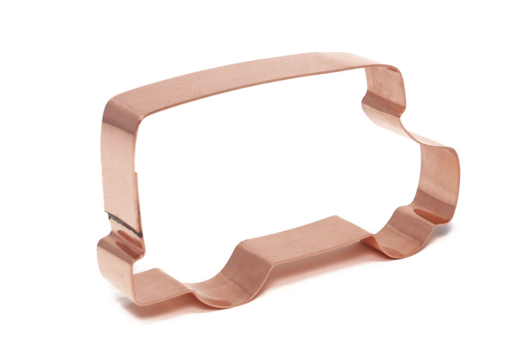 Copper School Bus Cookie Cutter, Vehicle Cookie Cutter, 4.25 x 2.25 inches, Made in USA