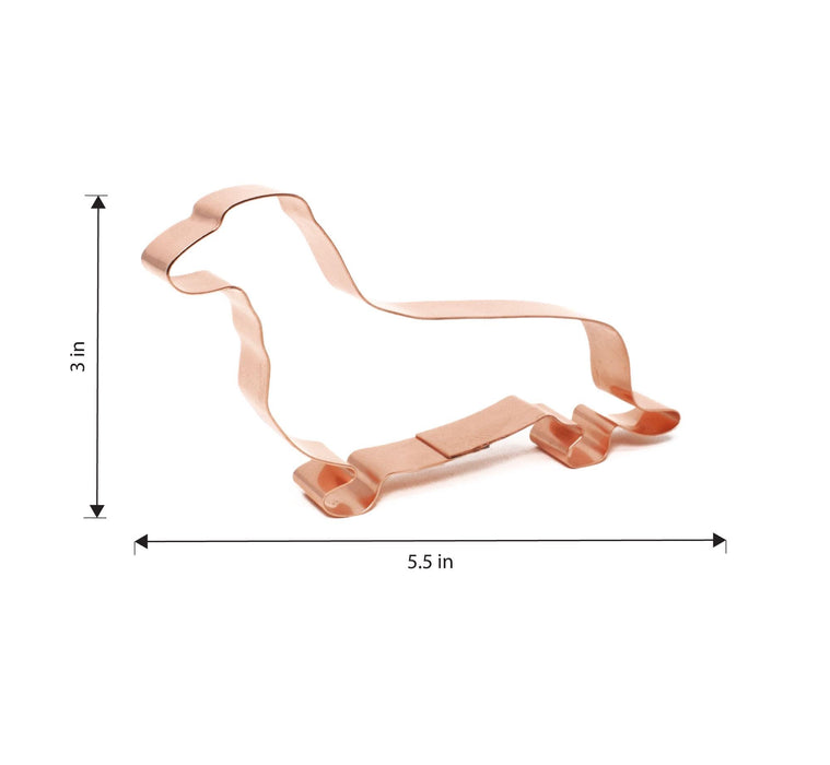 Copper Dachshund Dog Cookie Cutter - Dog Breed Design (5.5 x 3 inches) - Made in USA