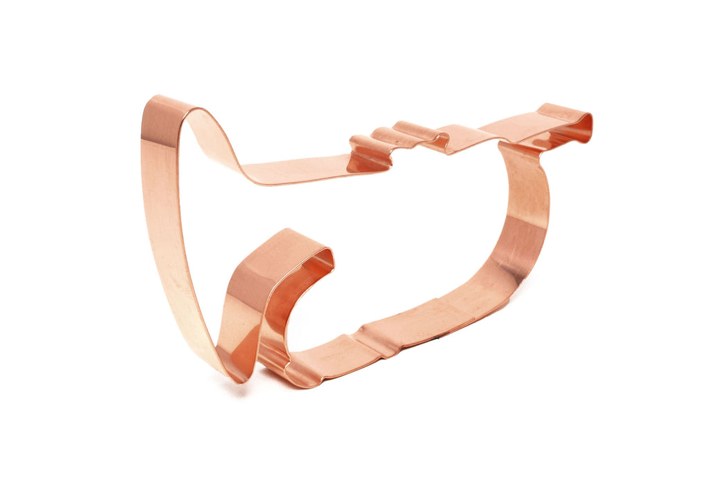 Copper Mellophone Cookie Cutter, Instrument Cookie Cutter, 5.75 x 3 inches, Made in USA