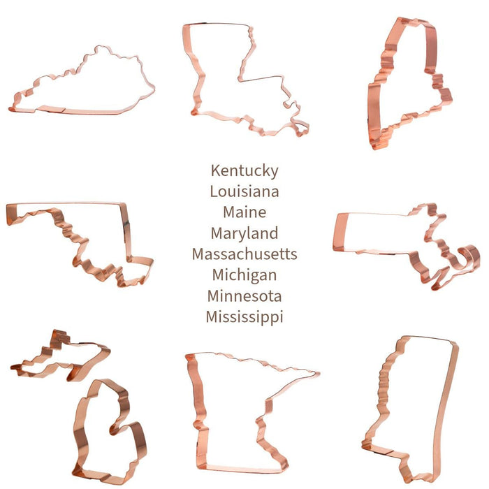 Handmade Copper State Cookie Cutter - USA Made – Choose Any U.S. State