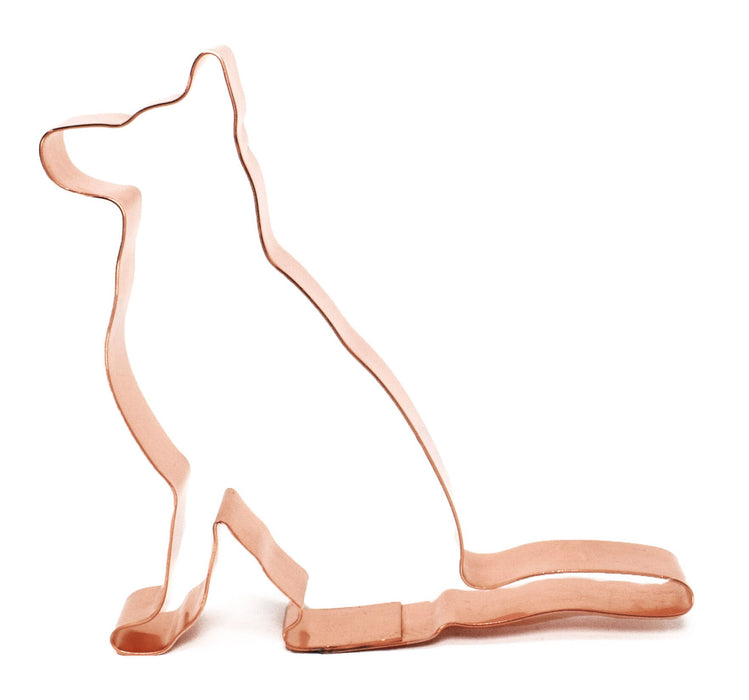 Copper Sitting Shepherd Cookie Cutter, Dog Cookie Cutter, 4.5 x 4 inches, Made in USA