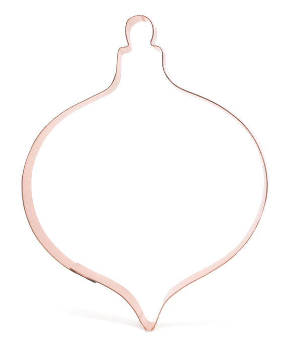 Big Copper Teardrop Ornament Cookie Cutter, Christmas Cookie Cutter, 5.75 x 4.5 inches, Made in USA