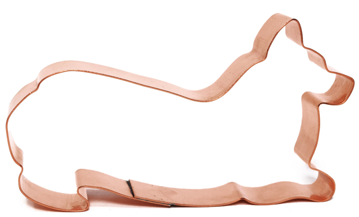 Copper Playful Corgi Dog Cookie Cutter, 5 x 3 inches, Made in USA