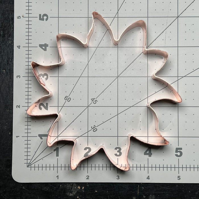 5 inch Copper Sunflower Cookie Cutter - Flower Cookie Cutter, Made in USA