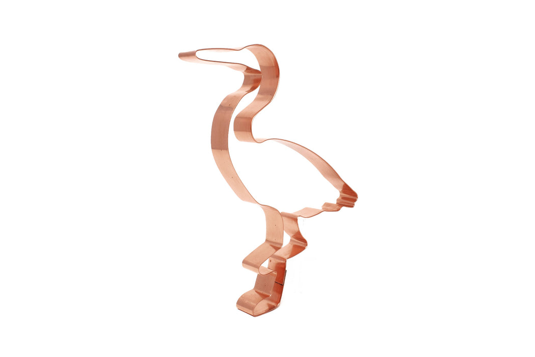 Large Copper Great Blue Heron Cookie Cutter - Bird Cookie Cutter, 6.5 x 5.75 inches, Made in USA