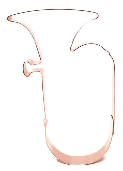 Copper Tuba Cookie Cutter, Musical Instrument, 5.25 x 3 Inches, Made in USA