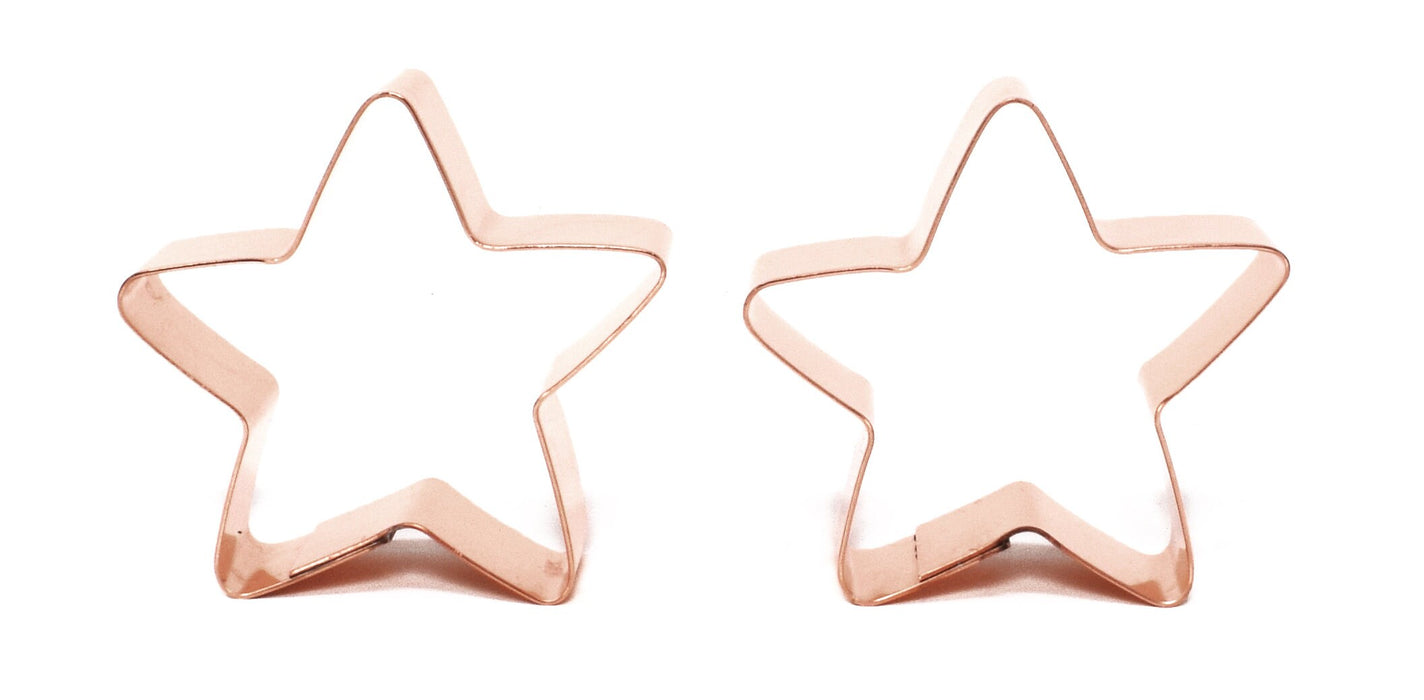 Copper Pair of Stars Cookie Cutter - Patriotic Design (2.25 inches) - Made in USA