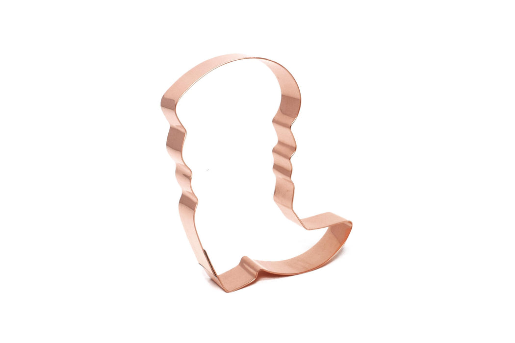 Copper Cowboy Boot Cookie Cutter, 4.5 x 2.75 inches, Made in USA
