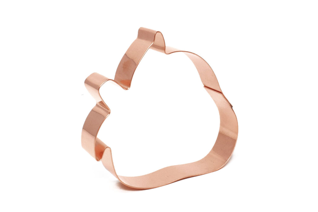 Copper Strawberry Cookie Cutter - Fruit Design (4 x 3 inches) - Made in USA