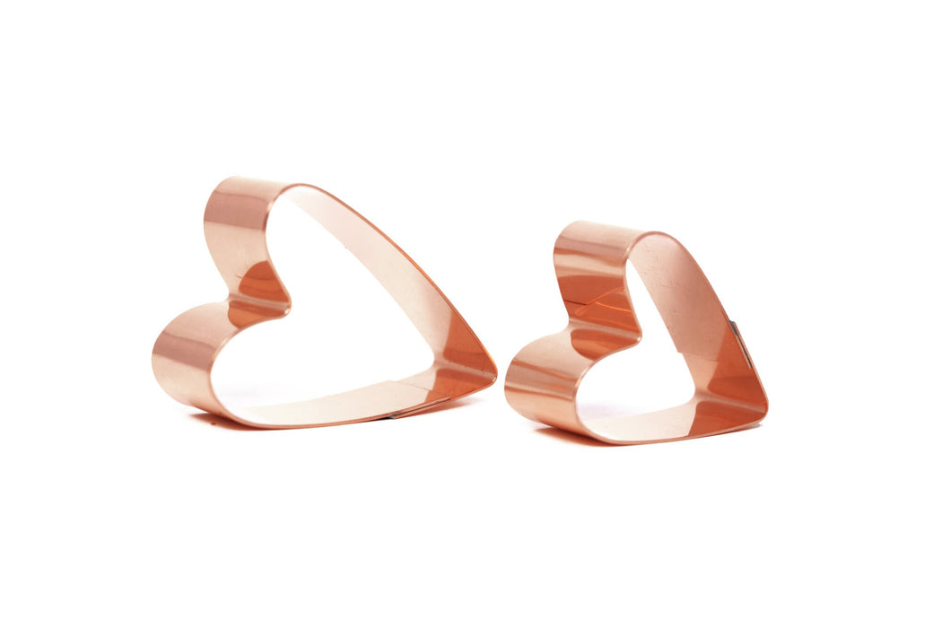 Copper Mini Heart Cookie Cutters – (1.5 and 2.25 inches tall) - Made in USA