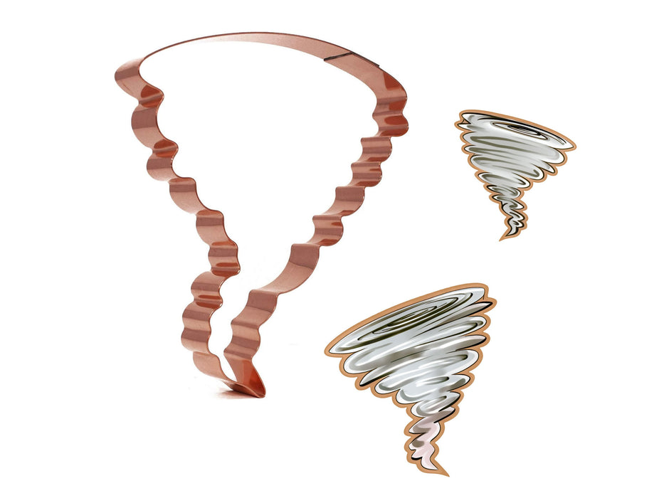 Copper Tornado Cookie Cutter - Weather Design (5 inches) - Made in USA