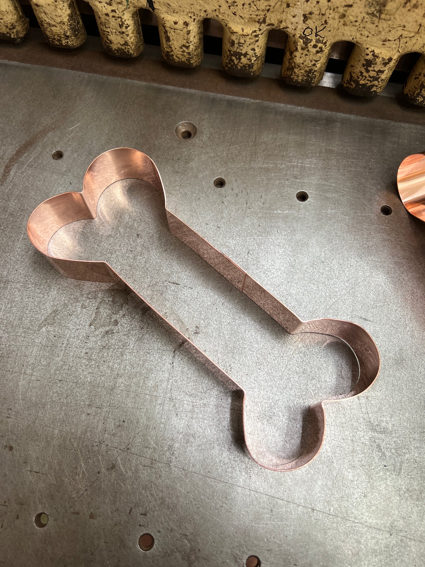 Heavy Duty Metal 7X3 Deep Dog Bone -  Handcrafted Copper Cookie Cutter for Makers and Bakers by The Fussy Pup