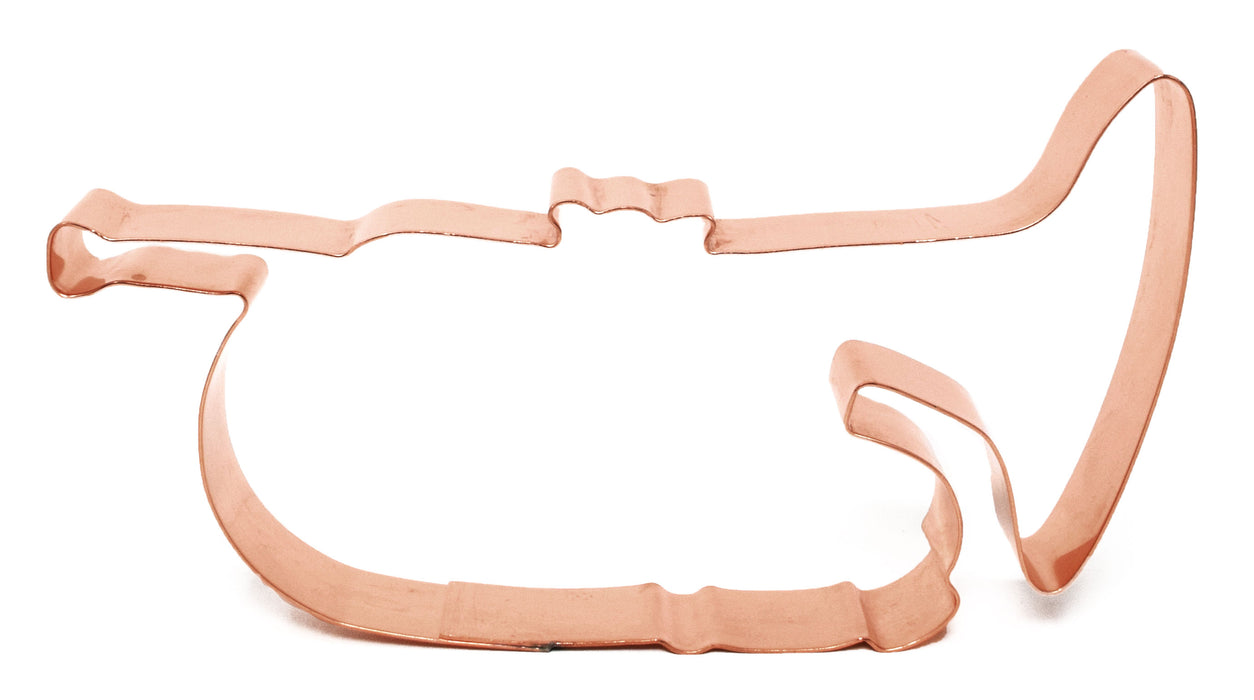 Mellophone Musical Instrument Copper Cookie Cutter, 5.75 X 3 inches