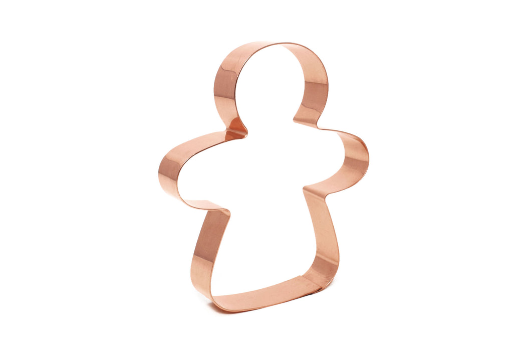 Gingerbread Girl Copper Christmas Cookie Cutter, 4x4.25 inches