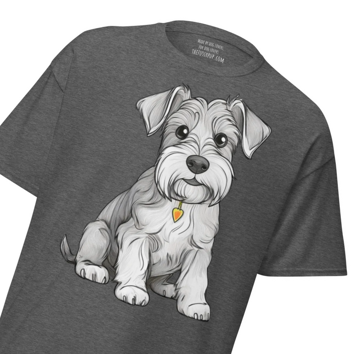 Sitting Miniature Schnauzer Unisex Classic T-Shirt