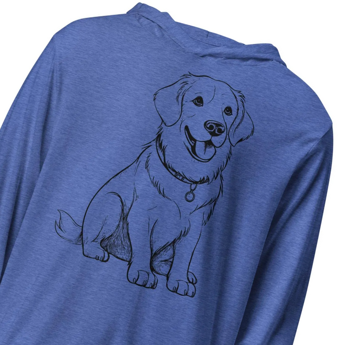 Golden Retriever Hooded T-Shirt – Lightweight Long-Sleeve Dog Lover Hoodie, Golden Gift