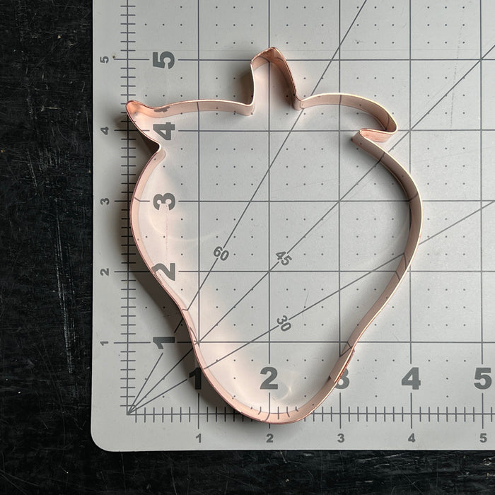 Big Copper Strawberry Cookie Cutter, Fruit Design 5 x 4 inches, Made in USA