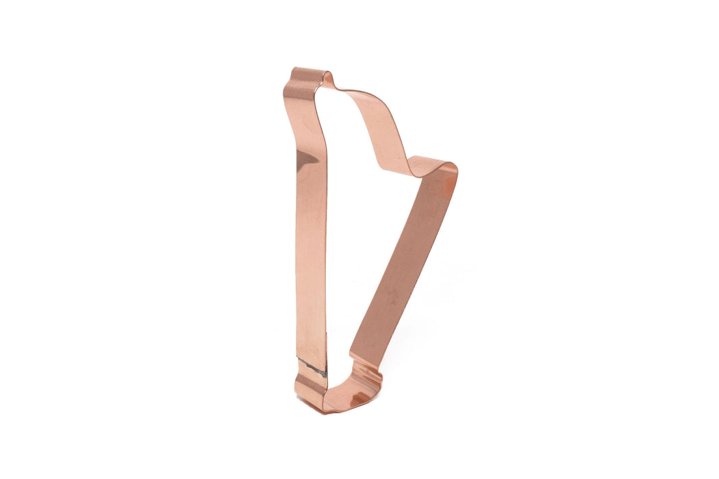 Copper Harp Cookie Cutter, Musical Instrument, 5 x 2.75 Inches, Made in USA