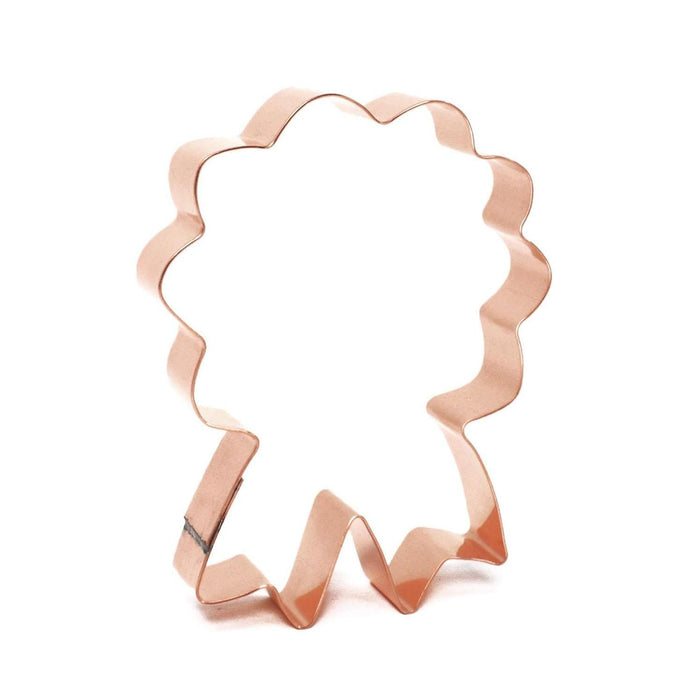 Copper Blue Ribbon Cookie Cutter, Award Cookie Cutter, 4 x 3 inches, Made in USA