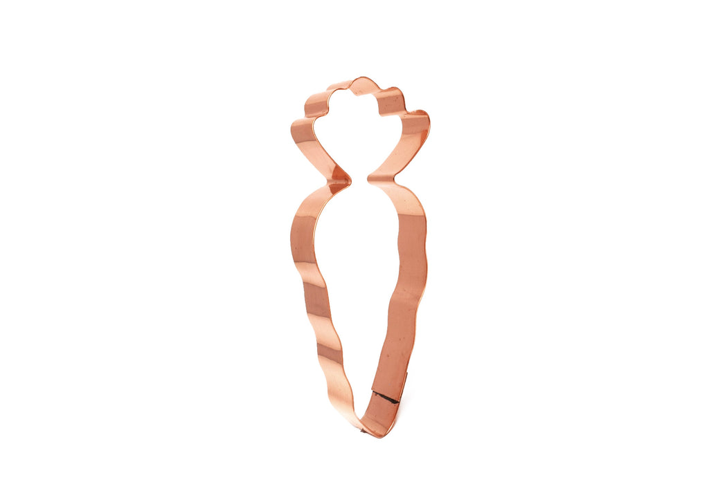 Copper Carrot Cookie Cutter, Vegetable Design 5 x 2 inches, Made in USA
