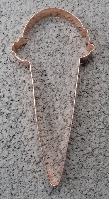 Tall Copper Ice Cream Cone Cookie Cutter - Food Cookie Cutter, 5.5 x 2.75 Inches, Made in USA