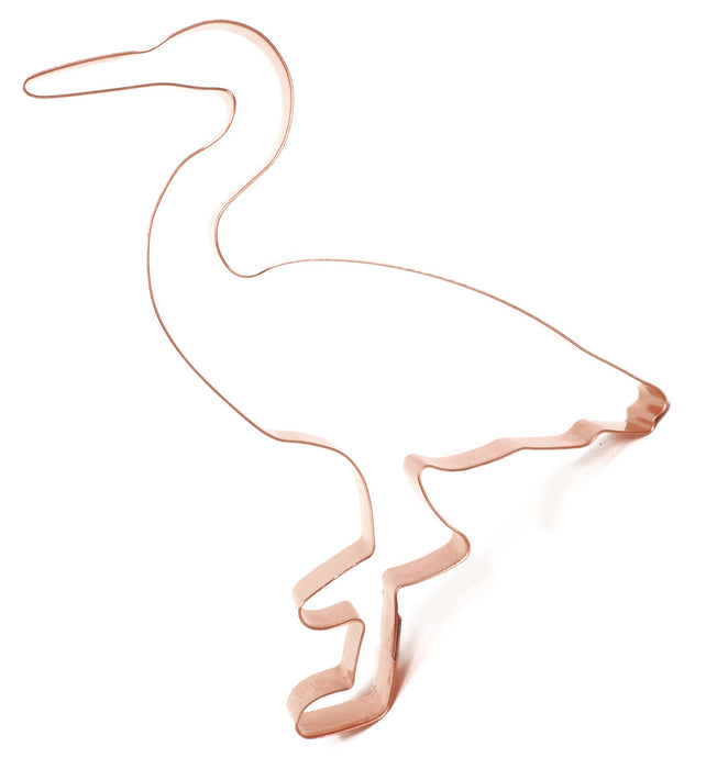 Large Copper Great Blue Heron Cookie Cutter - Bird Cookie Cutter, 6.5 x 5.75 inches, Made in USA
