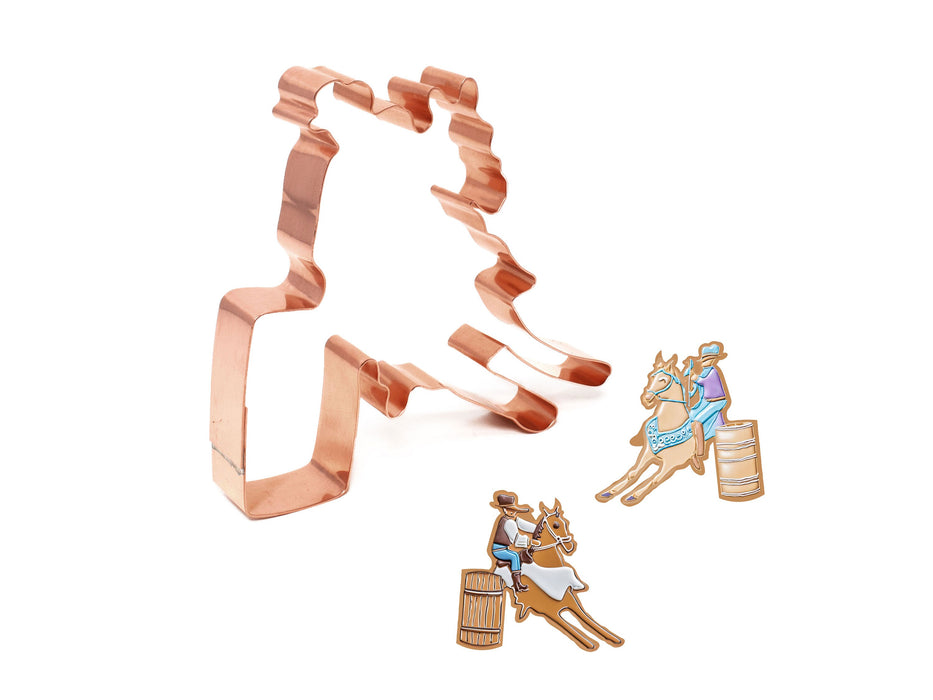 Copper Barrel Racer Cookie Cutter, 4.5 x 4.25 inches, Made in USA