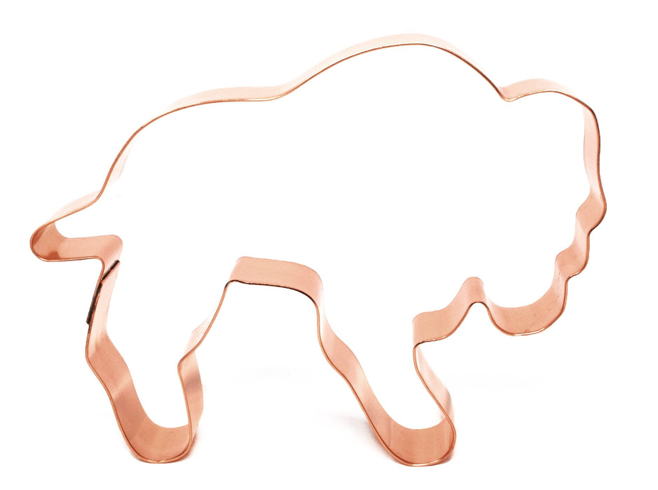 Copper Buffalo Cookie Cutter - Bison Design (4.5 x 3.5 inches) - Made in USA