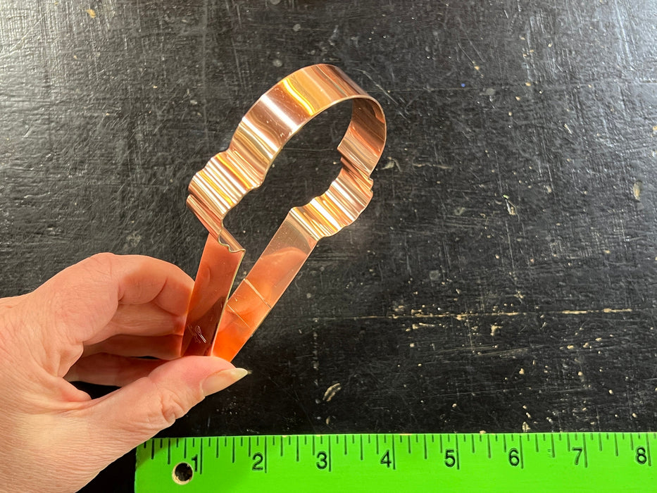 Copper Ice Cream Cone Cookie Cutter - Food Cookie Cutter, 5.25 x 3 Inches, Made in USA