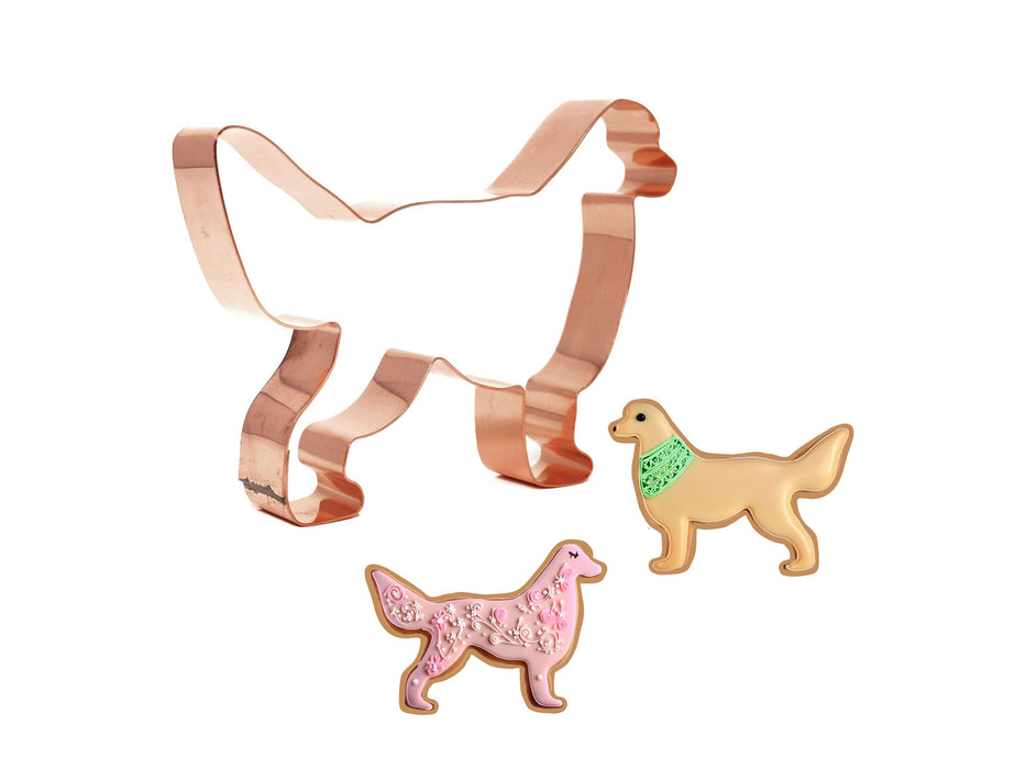 Copper Golden Retriever Cookie Cutter - Dog Design (5 x 3.75 inches) - Made in USA