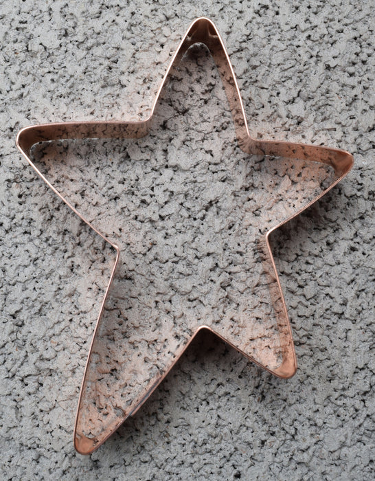 Copper Star Cookie Cutter - Folk Art Cookie Cutter, 4.5 x 3.5 Inches, Made in USA