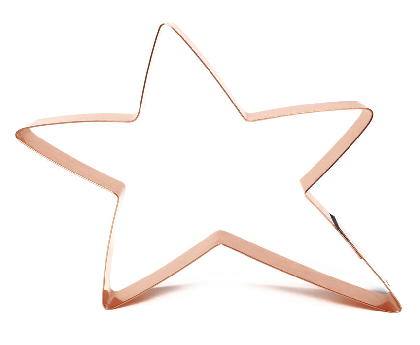 Big Copper Star Cookie Cutter - Folk Art Cookie Cutter, 5 x 7 Inches, Made in USA