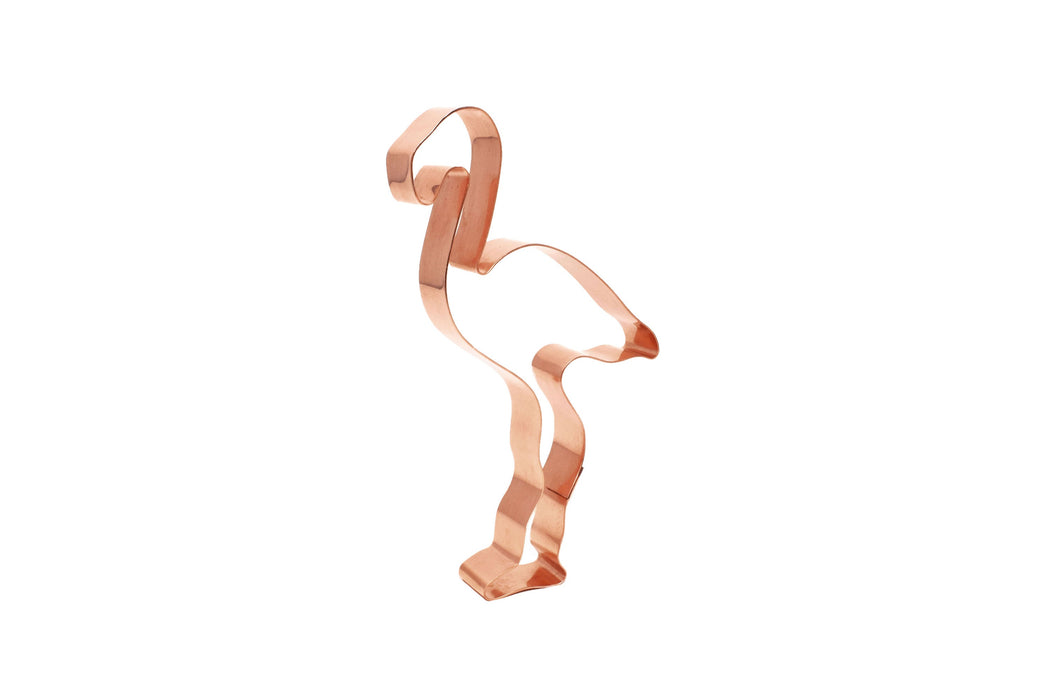 Copper Flamingo Cookie Cutter - Bird Cookie Cutter, 5.75 x 3.75 inches, Made in USA
