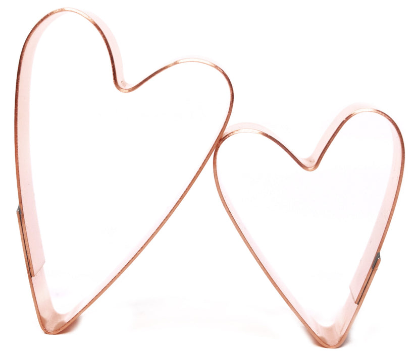 Copper Mini Heart Cookie Cutters – (1.5 and 2.25 inches tall) - Made in USA