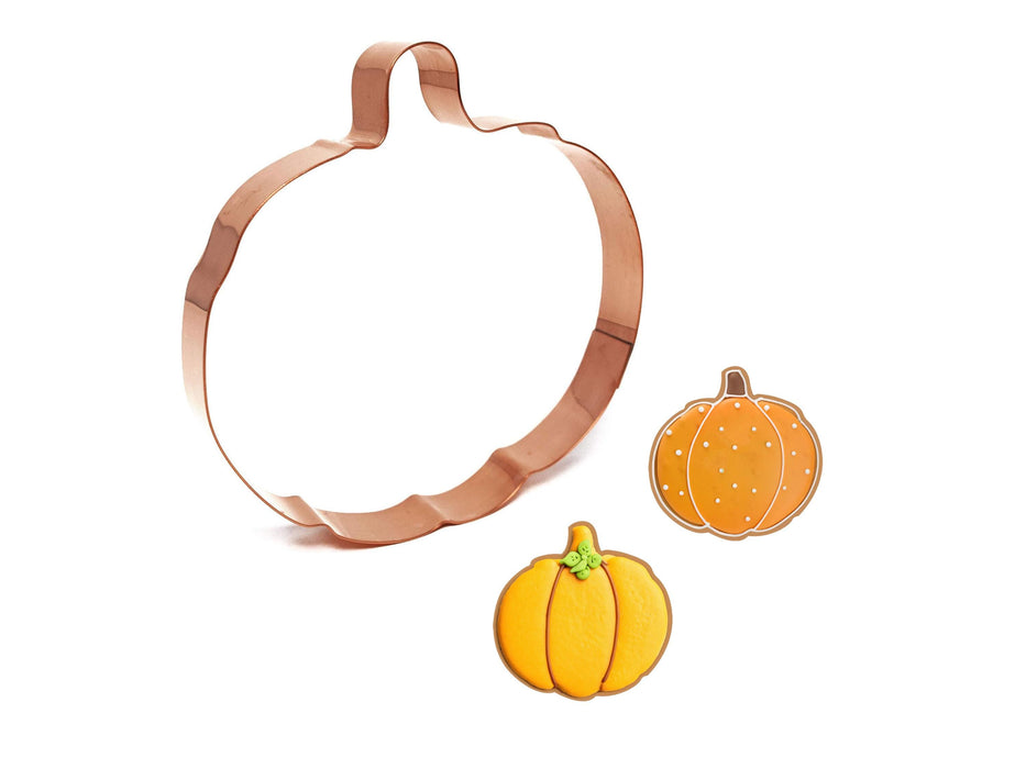Copper Pumpkin Cookie Cutter - Fall Design (5 x 5.25 inches) - Made in USA