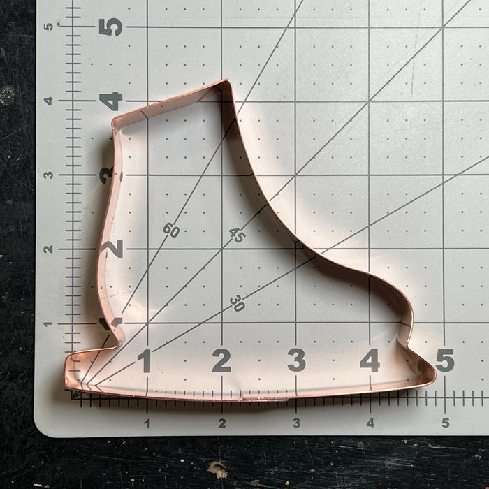 Copper Ice Skate Cookie Cutter - Christmas Cookie Cutter, 4.75 x 4 inches, Made in USA