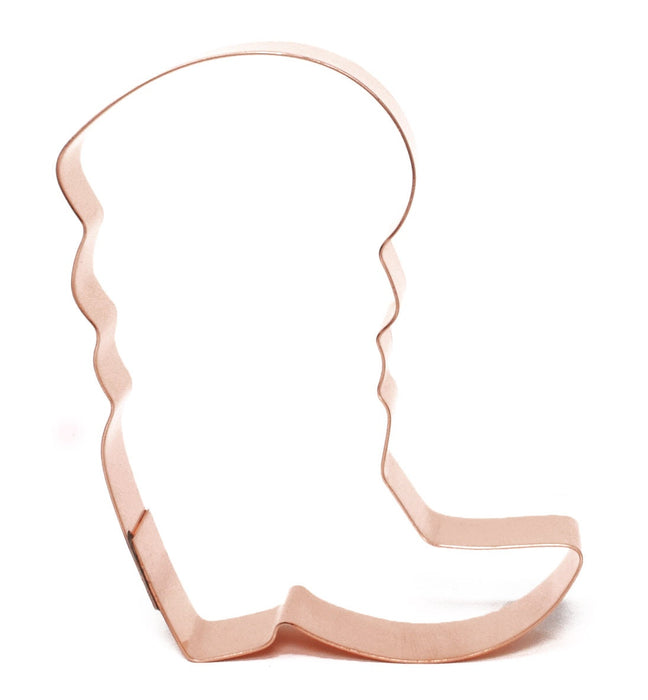 Copper Cowboy Boot Cookie Cutter, 4.5 x 2.75 inches, Made in USA